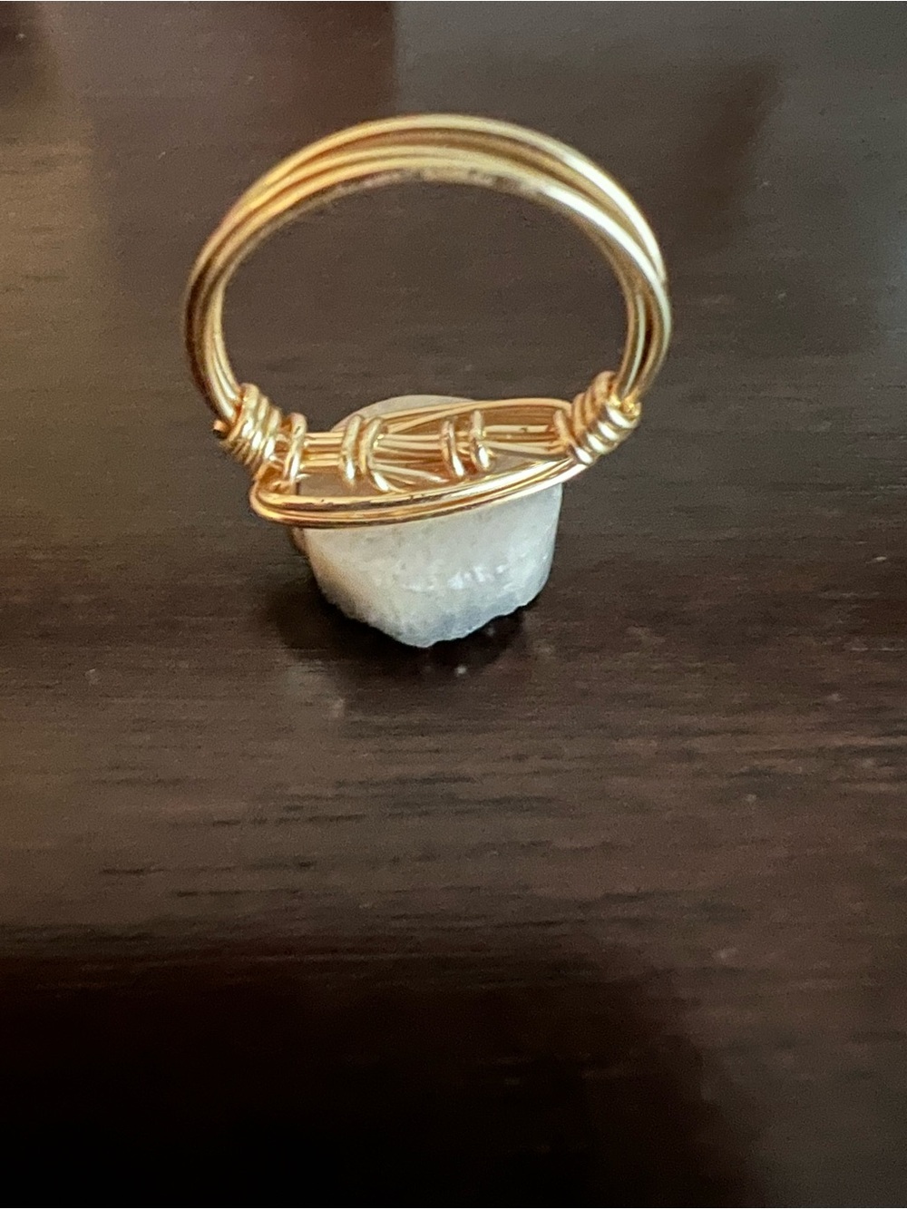 Bourbon and Bowties Gold Chain Necklace and Ring with Silver Druzy Discs - Picture 7 of 12